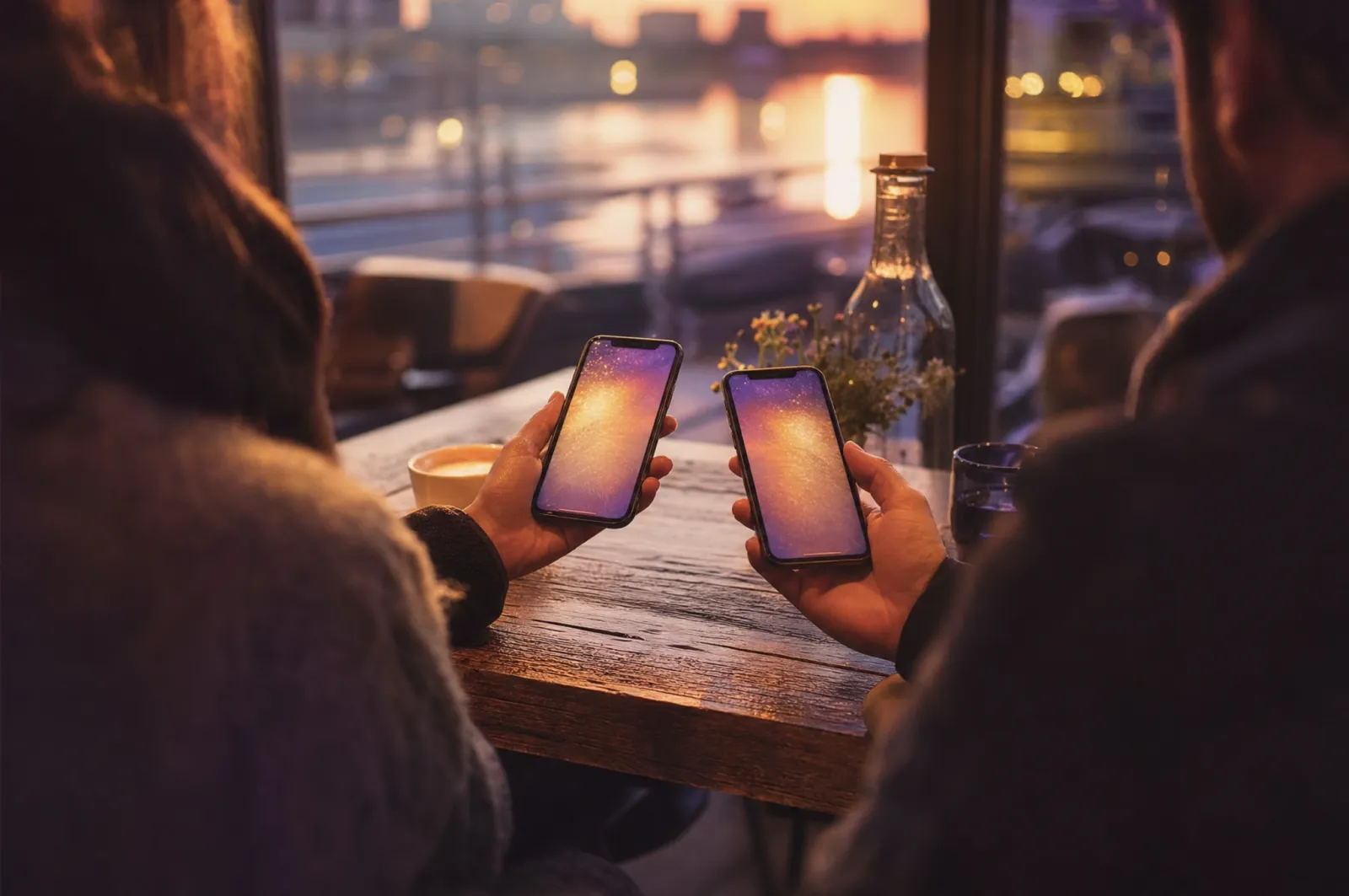 Zwei Smartphones, die sich erst bei beidseitiger Zustimmung miteinander verbinden